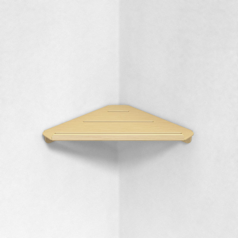 Corner Shelf Y - Hjørnehylde - Brushed Gold - aloop design studio