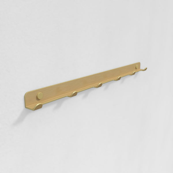 Hanger X6 - Knagerække - Brushed Gold - aloop design studio