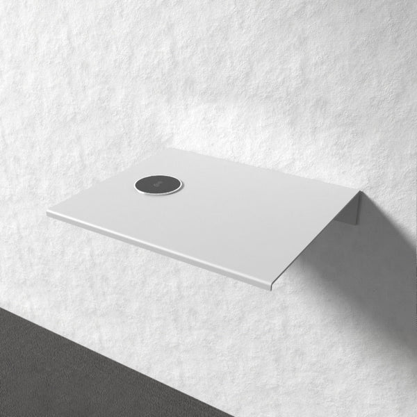Sengebord med trådløs oplader - Væghylde - Hvid - Venstre - aloop design studio