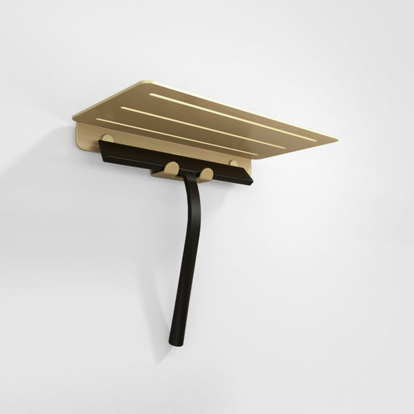 Wiper Shelf X - Sæbehylde - Brushed Gold - aloop design studio